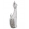 Grande Figurine Chat Debout, Modèle Felicity, Blanc et Argent, H 39 cm