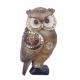 Figurine Hibou, Camaïeu de Marron et Bordeaux, Collection Kingsley, H 20 cm