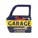 Enseigne murale métal : Portière Voiture "Dad's Garage", H 41 cm