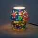 Lampe Baroque Ethnique, Multicolore, Abat jour Métal et Verre, H 45 cm