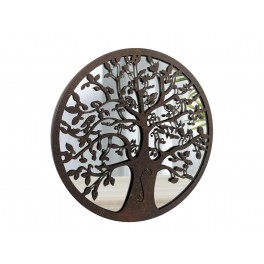 Déco murale fer : Arbre de vie oiseaux et Coeurs, Noir, Mod 11, H 60 cm