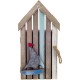 Boite à clés en Bois, Cabine de Plage et Bateau, Hauteur 31,5 cm