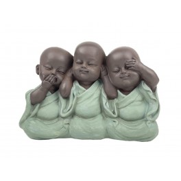 Figurine 3 Moines de la Sagesse, Collection Baby Zen, H 11 cm