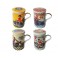 Set 4 Mugs à thé ou café, Modèle Pin Up Vintage, Route 66 et Motos, hauteur 11 cm