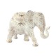 Figurine Eléphant Blanc et Beige, Modèle KAZI, L 20 cm