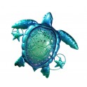 Déco Murale Métal : La Tortue marine bleue, H 27 cm