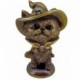 Figurine Chat et chapeau de sorcière avec cape vintage, ambiance Steam punk et victorienne originale, hauteur 15 cm