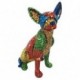 Chien Chihuahua en résine multicolore, Collection MIKAKOLOR, hauteur 26 cm