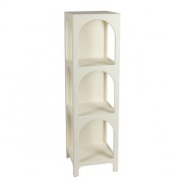 Meuble étagère de rangement à niches arrondies, Collection Argos, Médium Blanc aspect résine moulée, hauteur 121 cm