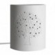 Arbre de vie, lampe d'ambiance et Veilleuse, modèle en porcelaine blanche ajourée, finition mat, hauteur 23 cm