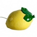 Citron jaune design, lampe d'ambiance et Veilleuse en porcelaine, finition brillante satin, longueur 23 cm