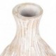 Grand Vase bouteille en bois de paulownia, texture originale et céruse beige blanchie, hauteur 29 cm