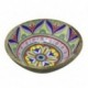 Plat de service décoratif en Bois de Manguier, Thème Mandalas indiens colorés, diamètre 25 cm