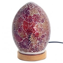 Lampe rouge et orange en verre, Veilleuse ou lampe d'ambiance en couleurs chaudes, Collection MOSAIK, H 22 cm