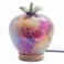 Lampe Pomme Rouge et Fuchsia en mosaïque et verre, lampe d'ambiance Fruit décoratif, Collection MOSAIK, hauteur 21 cm