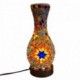 Lampe bouteille en mosaïque, orange et bleu, lampe d'ambiance ou veilleuse, collection MOSAIK, Hauteur 23 cm