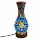 Lampe bouteille en mosaïque, rouge et bleu, lampe d'ambiance ou veilleuse, collection MOSAIK, Hauteur 23 cm