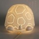 Tortue Lampe d'ambiance et Veilleuse, porcelaine blanche ajourée, finition mat, longueur 16 cm