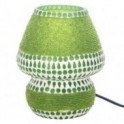 Lampe ethnique mosaïque en verre, ambiance, appoint ou veilleuse, couleur vert, hauteur 18 cm