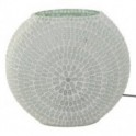 Lampe ethnique d'inspiration orientale, Verre et Céramique colorée, Beige et Gris, Diamètre 25 cm