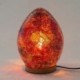 Lampe rouge et orange en verre, Veilleuse ou lampe d'ambiance en couleurs chaudes, Collection MOSAIK, H 37 cm