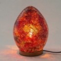 Lampe rouge et orange en verre, Veilleuse ou lampe d'ambiance en couleurs chaudes, Collection MOSAIK, H 37 cm