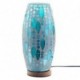 Lampe cylindre ovale et verte en verre, Veilleuse ou lampe d'ambiance en tons clairs, Collection MOSAIK, Hauteur 32 cm