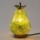 Lampe Poire jaune et verte en mosaïque et verre, lampe d'ambiance Fruit décoratif, Collection MOSAIK, H 22 cm