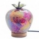 Lampe Pomme Rouge et Fuchsia en mosaïque et verre, lampe d'ambiance Fruit décoratif, Collection MOSAIK, hauteur 21 cm