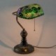 Lampe de bureau, verre et métal en mosaïque, camaïeu de vert, Collection MOSAIK, Hauteur 39 cm