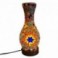 Lampe bouteille en mosaïque, orange et bleu, lampe d'ambiance ou veilleuse, collection MOSAIK, Hauteur 23 cm