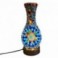 Lampe bouteille en mosaïque, rouge et bleu, lampe d'ambiance ou veilleuse, collection MOSAIK, Hauteur 23 cm