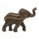 Figurine éléphant original en résine, trompe levée porte-bonheur, Marron et Orange, longueur 19 cm