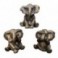 Set 3 éléphants de la sagesse, Design ludique et finition réaliste bronze satin, hauteur 15 cm