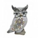 Statue Totem Hibou en pierre de magnésie, Intérieur et extérieur, Terrasse et Jardin, hauteur 34 cm