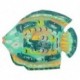 Poisson lanterne décoratif avec porte bougie, composition 100 % métal intérieur extérieur, Vert, longueur 30 cm