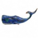 Baleine décorative à poser XL, composition 100 % métal intérieur extérieur, Bleu outremer, longueur 93 cm