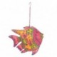 Poisson lanterne décoratif avec porte bougie à suspendre, 100 % métal intérieur extérieur, Rose, longueur 36 cm