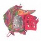 Poisson lanterne décoratif avec porte bougie à suspendre, 100 % métal intérieur extérieur, Rose, longueur 17 cm