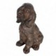 Statue Chien Cocker en magnésie, intérieur et extérieur, ambré et marron, hauteur 36 cm