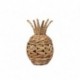 Ananas en bois d'acacia, Plateau de service, décoratif ou vide-poche, finition satinée, longueur 26 cm