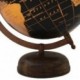 Mappemonde sur pied globe noir et orange intense, pied en bois et hauteur 28 cm