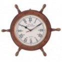 Horloge murale Timonier bateau en bois, Diamètre 47 cm