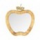 Miroir design, silhouette Pomme Fruit décoratif, encadrement bois massif exotique, hauteur 67 cm