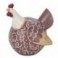 Set 2 Poules fantaisies, couleurs et motifs rétros, résine et métal, Collection Paulette, H 10,5 cm