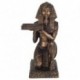 Statue Pharaon, roi d'Egypte, composition résine et couleurs ambrées, hauteur 25 cm