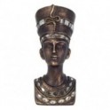 Statue Buste de Néfertiti, Reine d'Egypte, composition résine et matières originales, hauteur 18 cm