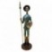 Figurine Don Quichotte de Cervantes, Camaïeu de gris et bleu, hauteur 31 cm