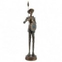 Statue Don Quichotte, bouclier et lance, Finition Antic Line colorée, hauteur 43 cm