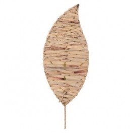 Déco murale Grande feuille stylisée en feuilles de palmiers et herbes marines, hauteur 67 cm